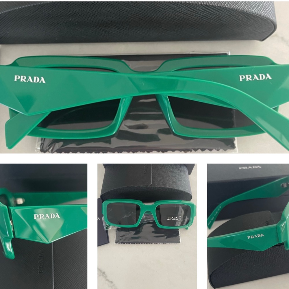 PRADA UNISEX GREEN SUNGLASSES AS SEEN ON CELEBS LIKE MONICA DENISE - Picture 5 of 16